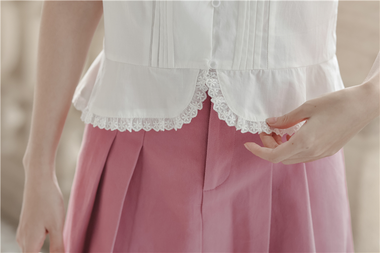 Irregular summer skirt short sleeve shirt for women