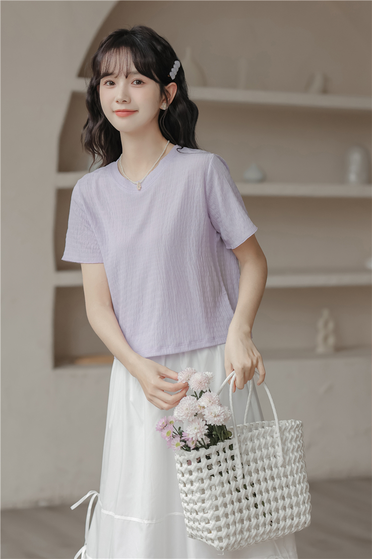 Simple pullover tops conventional T-shirt for women