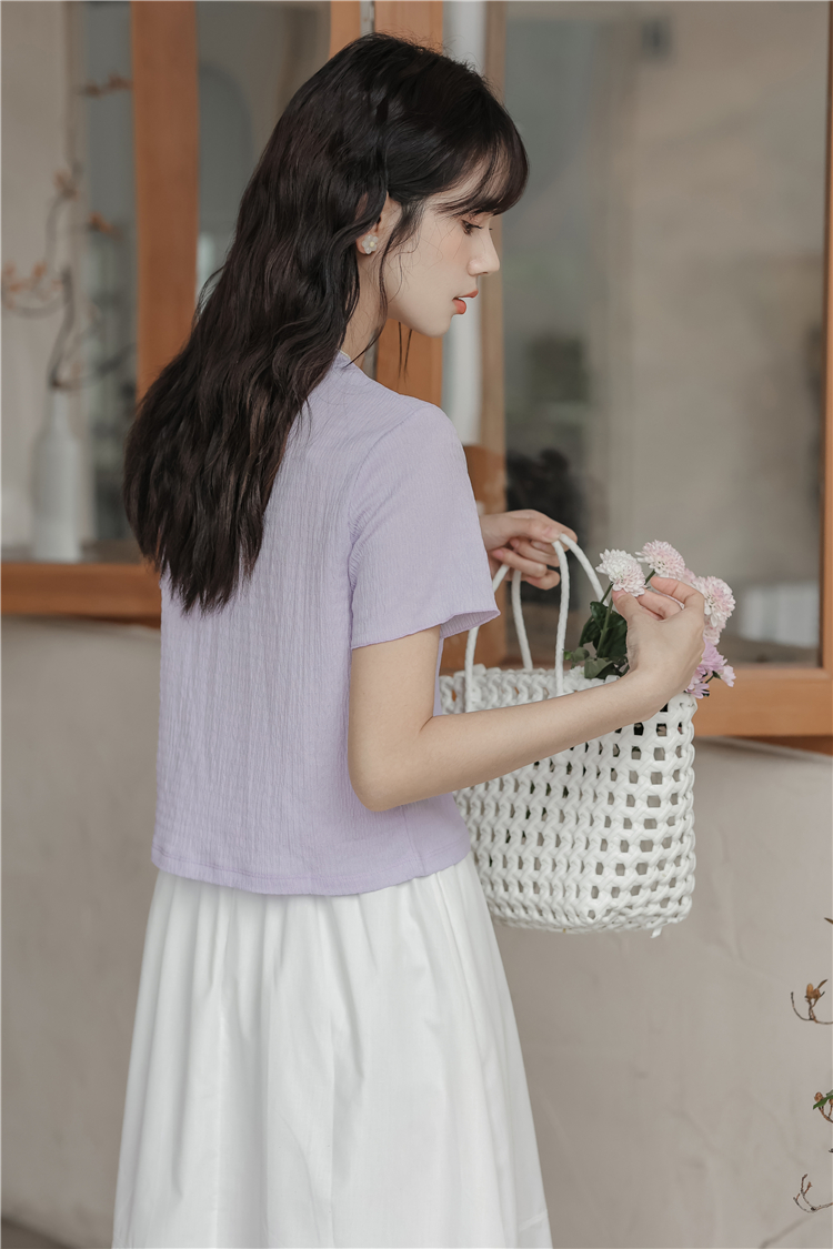 Simple pullover tops conventional T-shirt for women