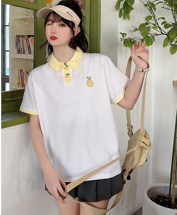 Casual short sleeve student tops slim pullover T-shirt