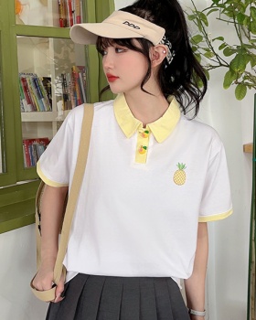 Casual short sleeve student tops slim pullover T-shirt