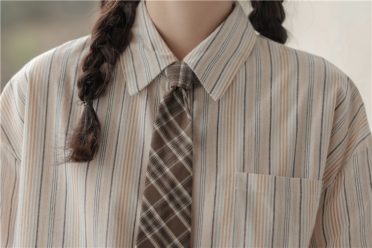 Loose led stripe summer shirt for women
