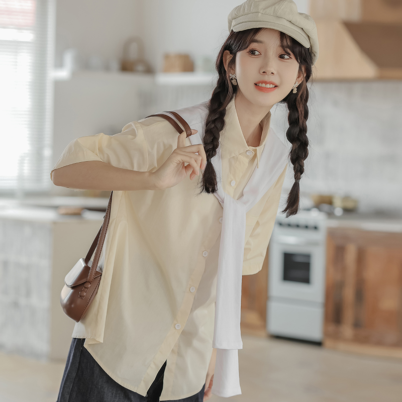 Short sleeve removable shirt simple summer shawl for women