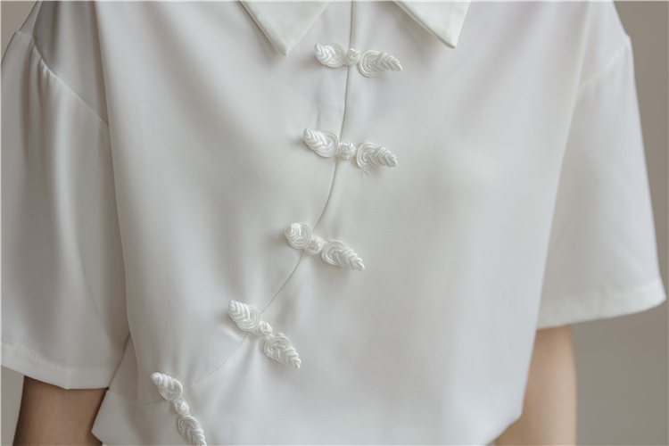 Chiffon short sleeve Chinese style sweet summer shirt
