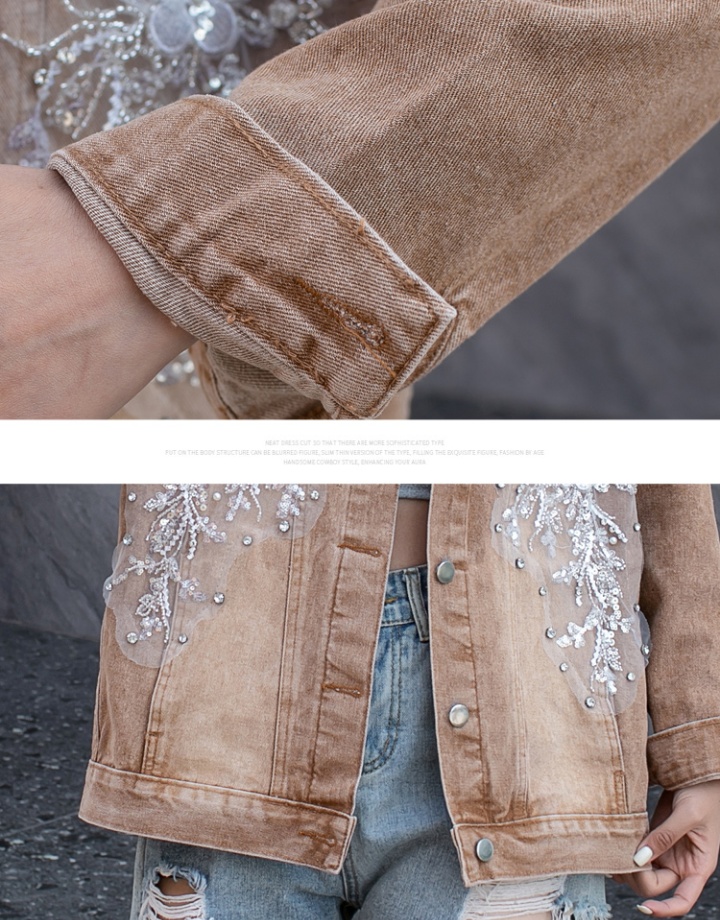 Embroidery spring coat retro Casual jacket for women