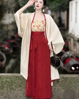 Long Chinese style skirt sling cardigan 3pcs set