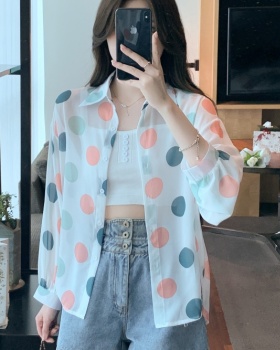 Summer Korean style sun shirt polka dot cardigan