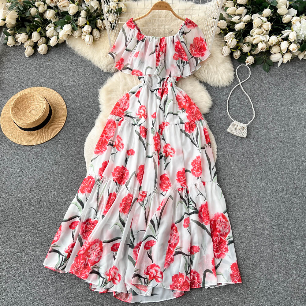 Retro dress vacation long dress for women