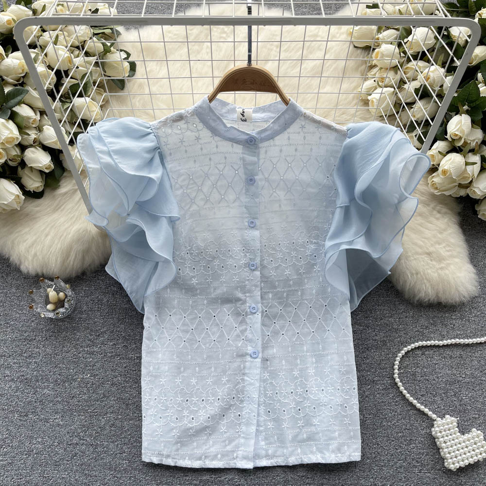 Sweet feifei shirt Western style summer tops for women