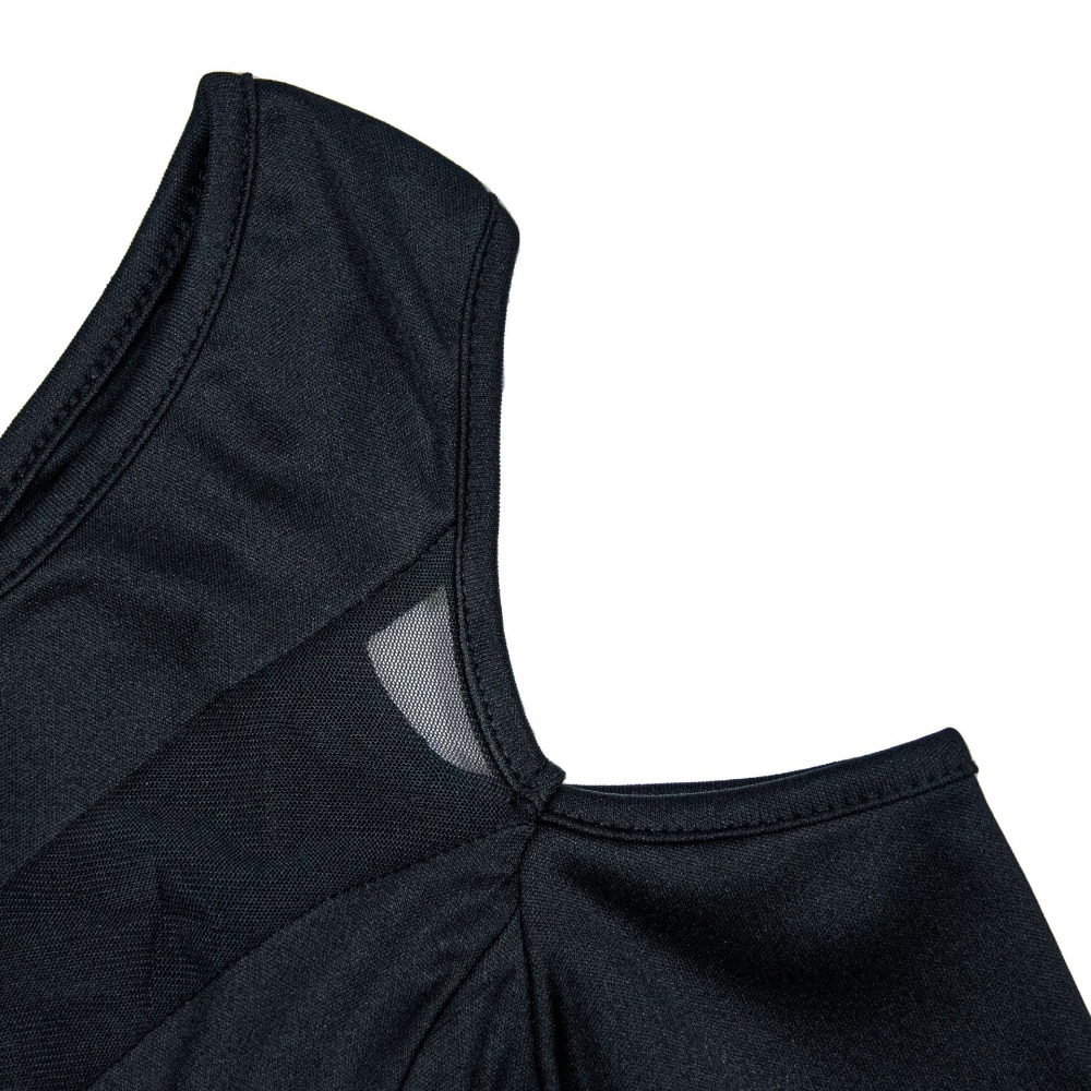 Gauze long dress sloping shoulder dress for women