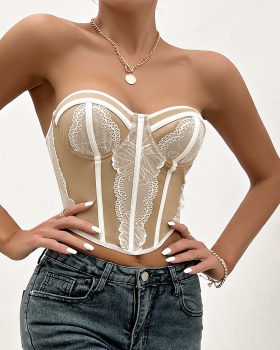 Wrapped chest sexy perspective corset rims spicegirl vest