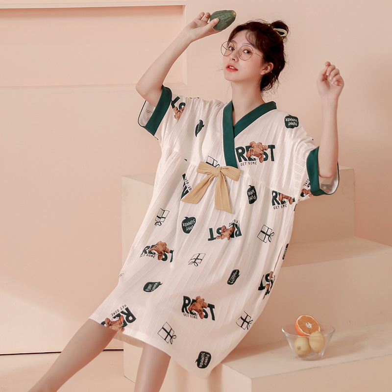 Korean style pajamas night dress for women