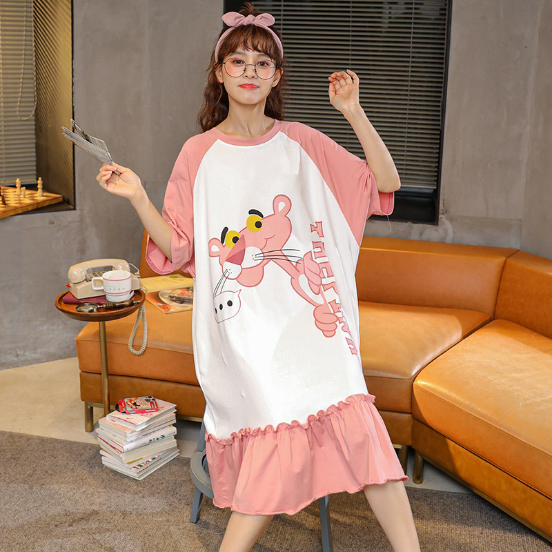 Korean style spring and autumn night dress loose pajamas