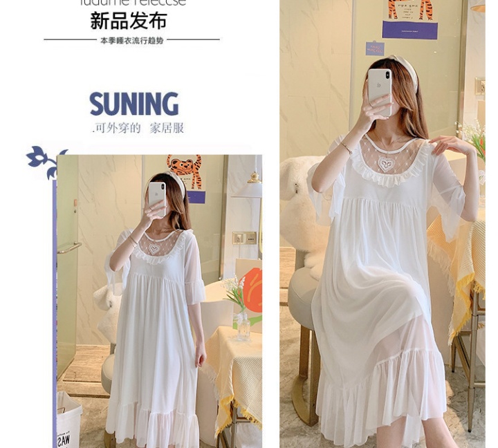 Court style night dress spring and summer pajamas for women