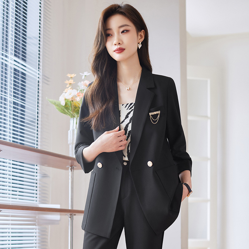 Short sleeve spring coat slim business suit a set for women