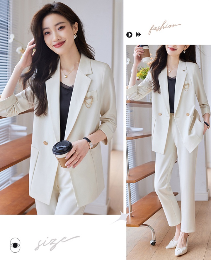 Short sleeve spring coat slim business suit a set for women