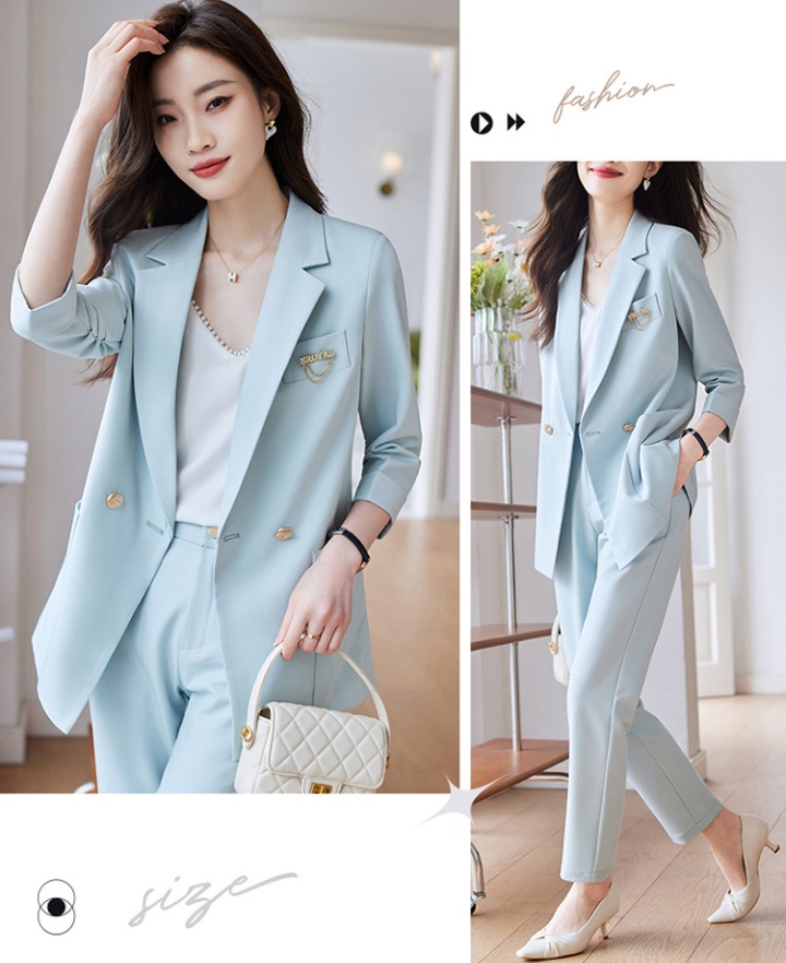 Short sleeve spring coat slim business suit a set for women