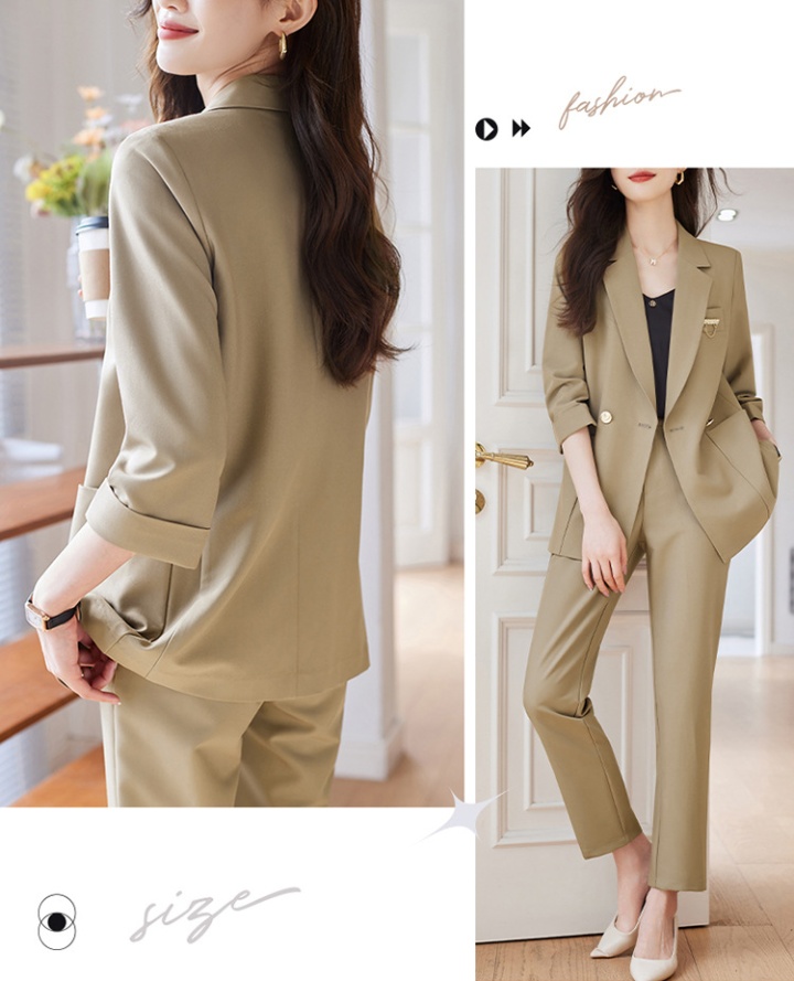 Short sleeve spring coat slim business suit a set for women