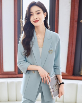 Short sleeve spring coat slim business suit a set for women