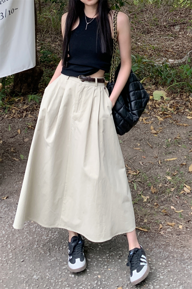 Japanese style art pure high waist skirt