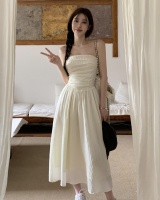 Long wrapped chest long dress bottoming dress for women
