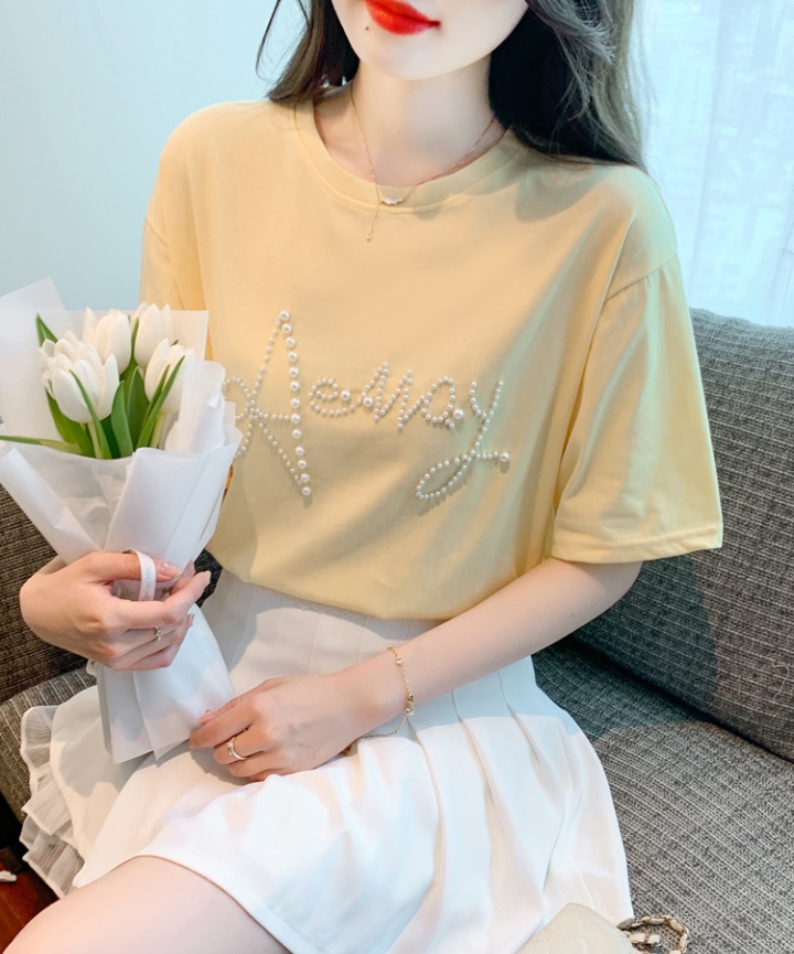 Sweet summer pure cotton pullover T-shirt for women