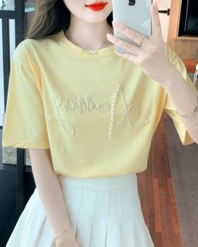 Sweet summer pure cotton pullover T-shirt for women