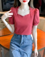 Square collar summer T-shirt pullover tops for women