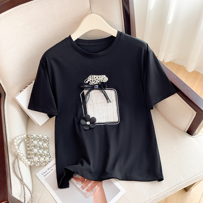 Stereoscopic tops loose T-shirt for women