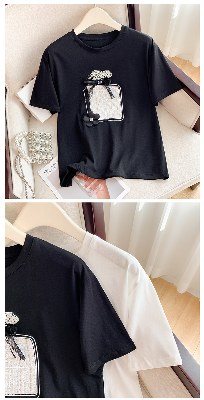 Stereoscopic tops loose T-shirt for women