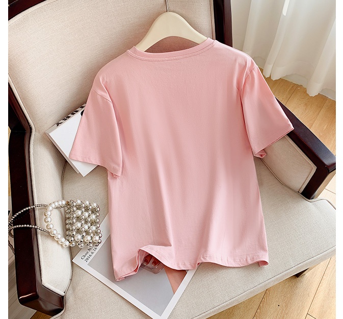 Loose pure cotton tops printing short sleeve T-shirt