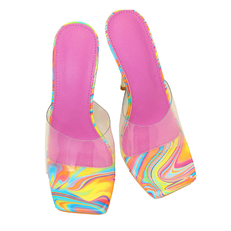 High-heeled slippers rhinestone sandals for women