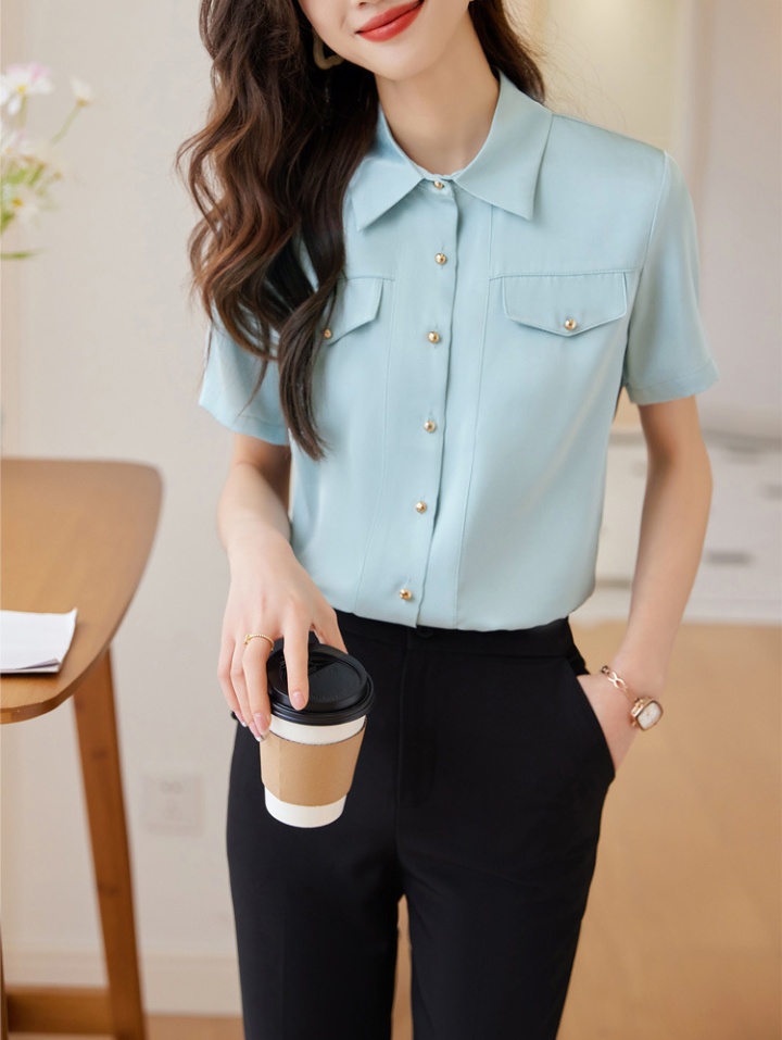 White short sleeve tops simple pure shirt for women