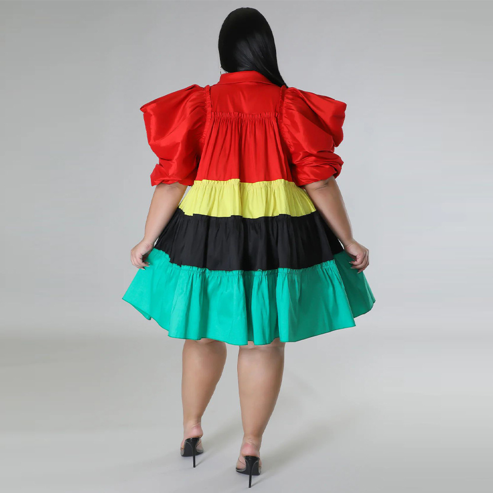 V-neck satin dress big skirt T-back for women