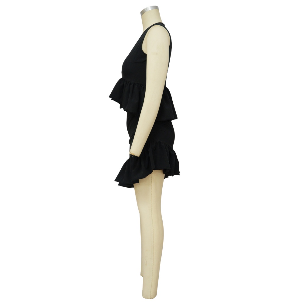 Sleeveless fashion pure short skirt 2pcs set for women