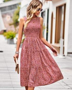 Printing elegant long dress summer dress for women