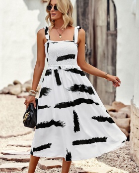 European style elegant long dress sling dress