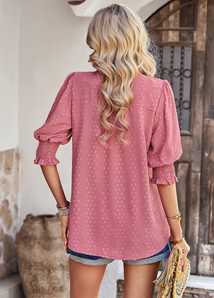 Spring and summer tops jacquard shirt for women