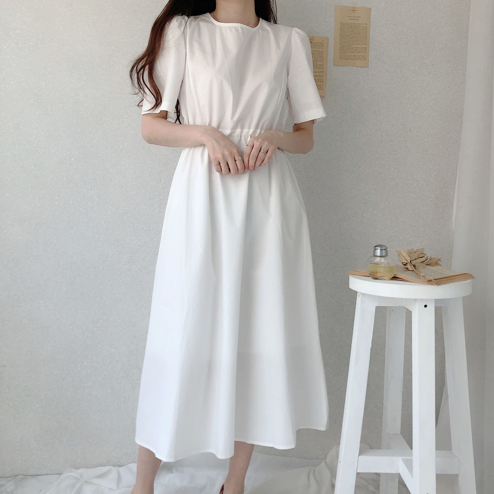 Korean style summer pinched waist fashion halter dress
