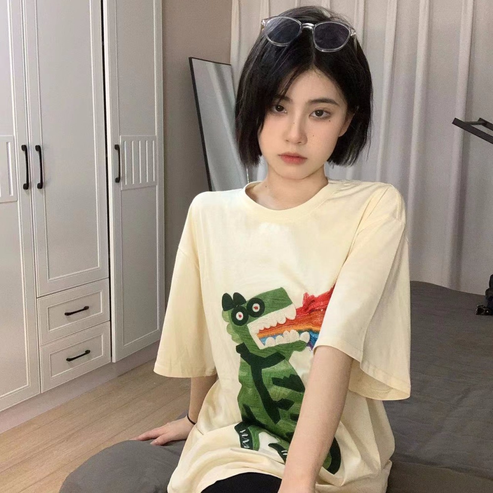 Short sleeve large yard T-shirt loose cotton couple clothes