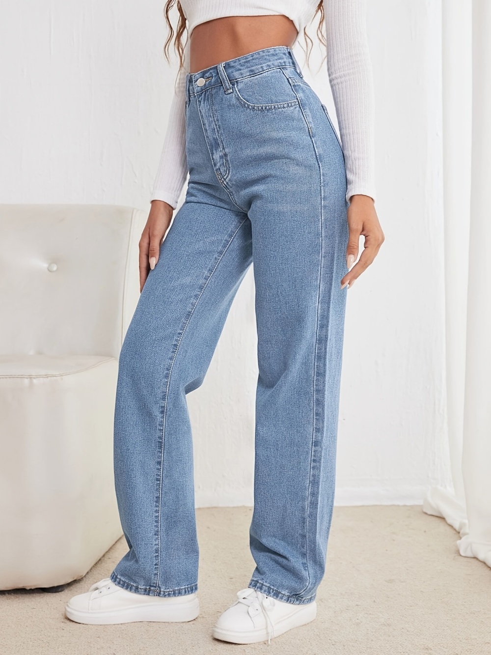 Casual denim European style jeans for women