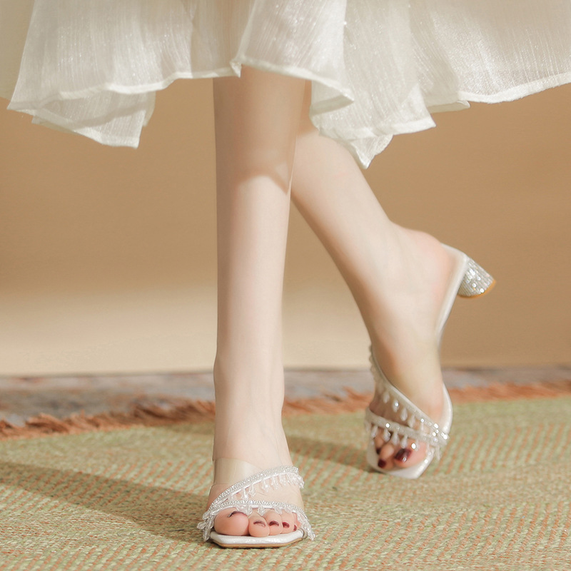 Temperament summer sandals refreshing high-heeled mitts