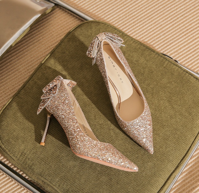 Crystal high-heeled shoes wedding shoes for women