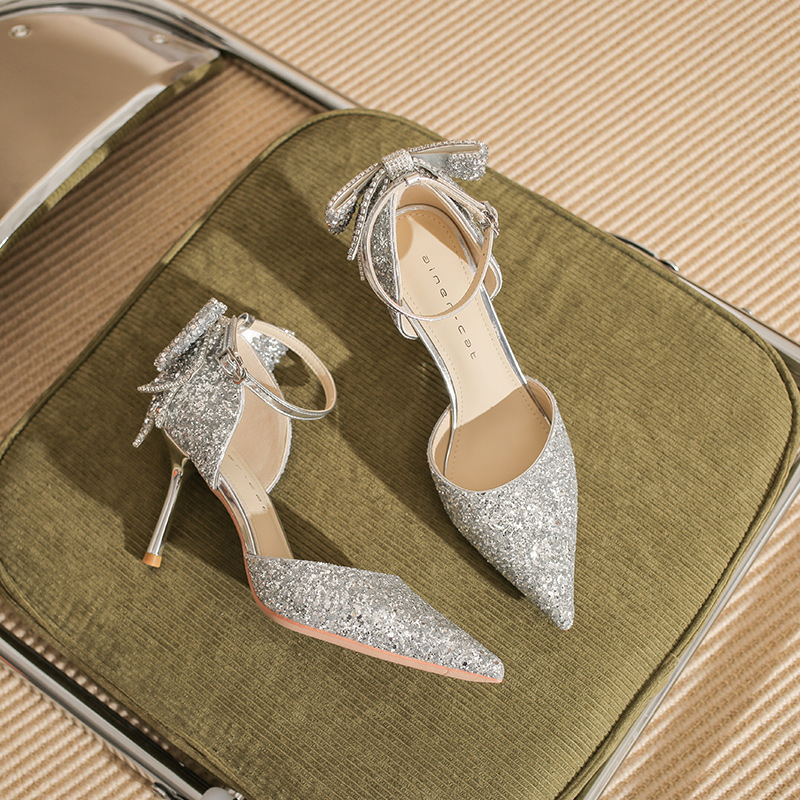 Rhinestone wedding shoes high-heeled shoes for women