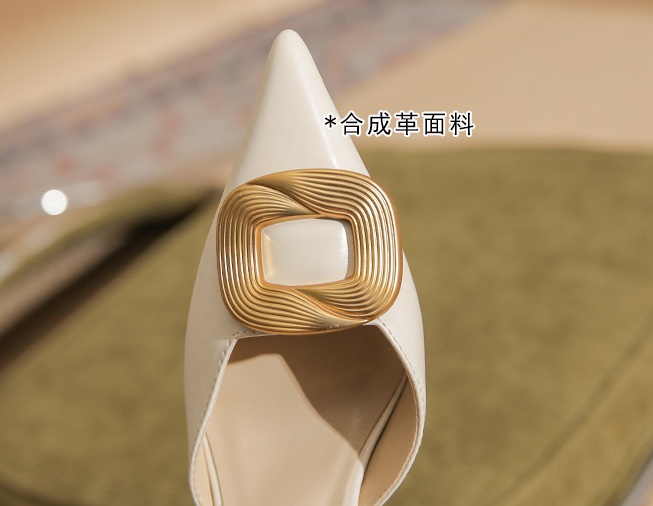 Sheepskin high-heeled shoes low shoes for women