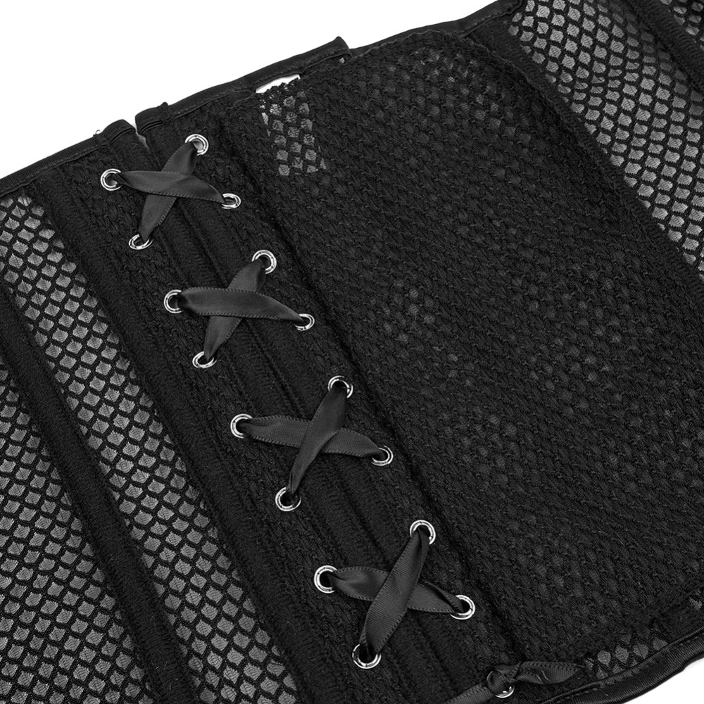 Gauze sexy European style shapewear printing black corset