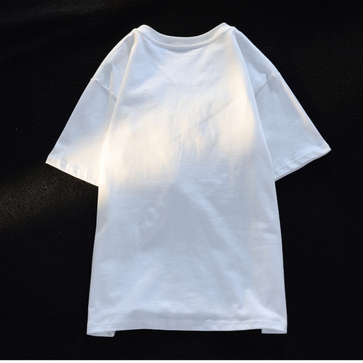 Quality pure cotton fluffy flocking short sleeve T-shirt