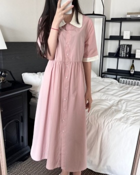 Casual summer dress Korean style single-breasted shirt