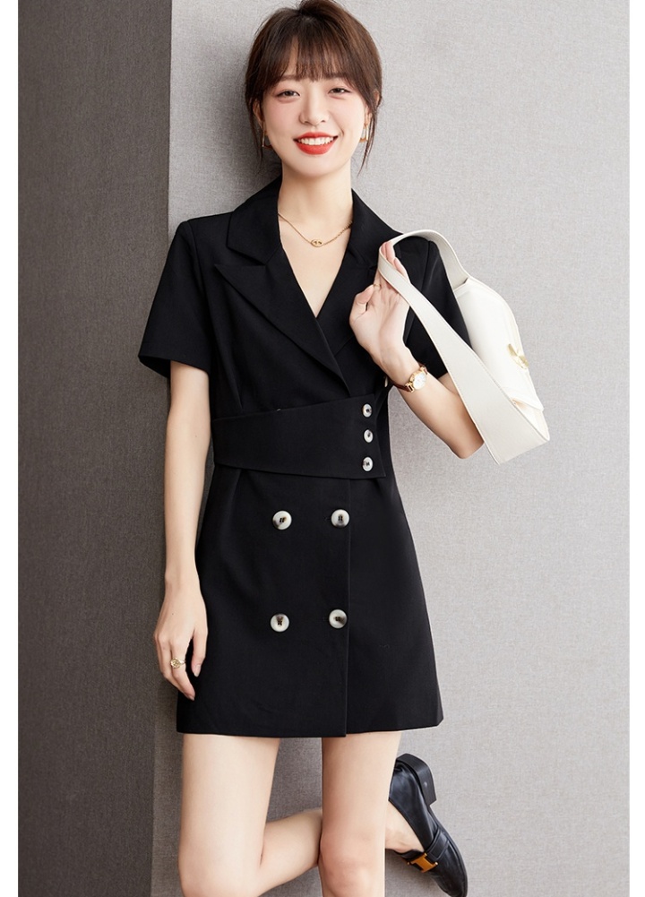 France style summer business suit black dress