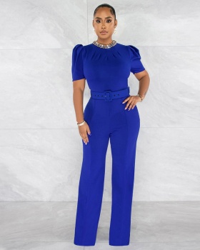 Sexy fashion European style Casual round neck jumpsuit